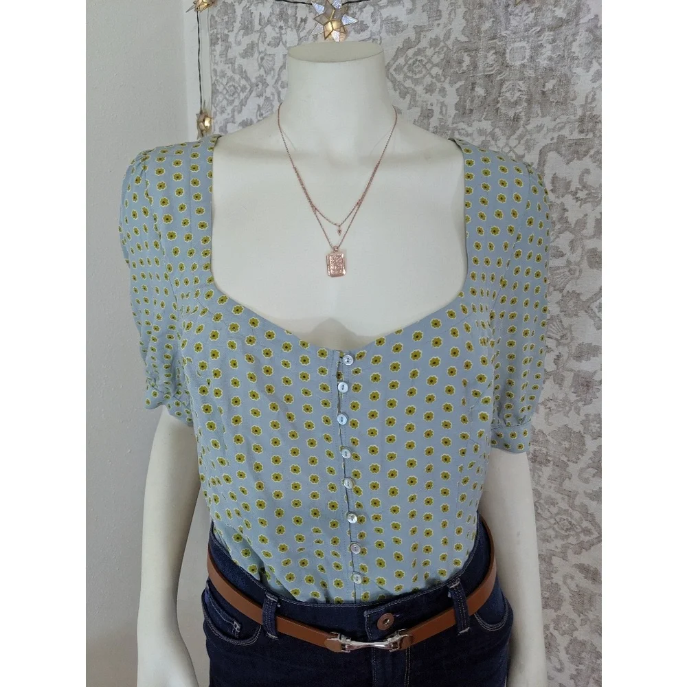 Free People Electric Soul Button-up Floral Blouse - Picture 3 of 8